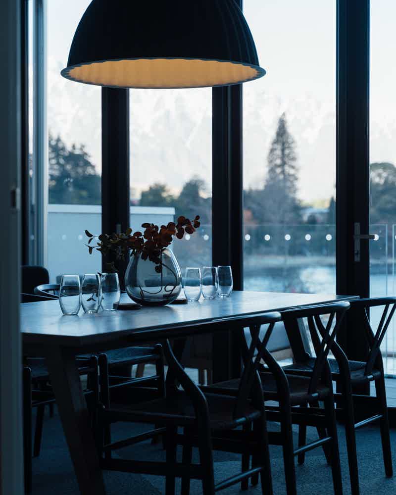 Mountain Club Queenstown's sophisticated lounge with premium furnishings and alpine views