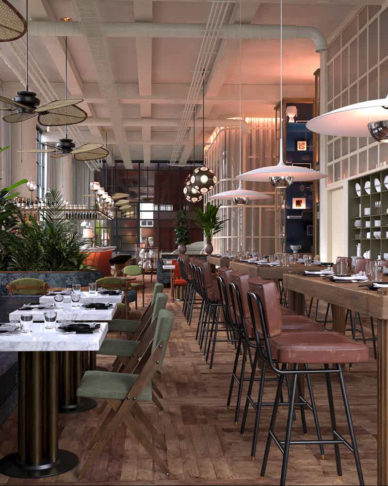 The George Tel Aviv cocktail lounge with sophisticated bar seating and elegant atmosphere