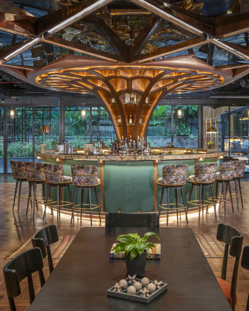 The Quorum Hyderabad luxury venue elegant dining architectural sophistication